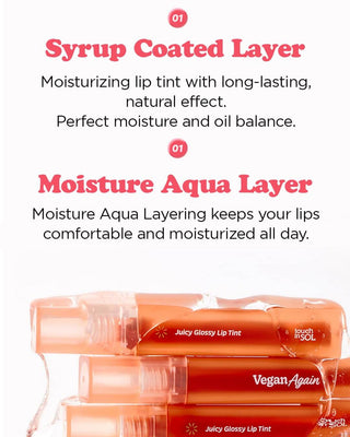 glossy lip tint, gloss lipstick, korean lipstick, touch in sol