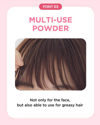 greasy hair, no water wash powder, hair powder, touch in sol
