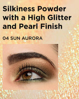 sun aurora gold eyeshadow, glitter for eye lid, touch in sol