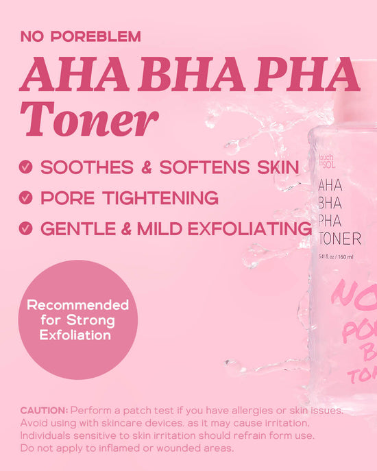 No Poreblem AHA BHA PHA Exfoliator Toner for Face – Touch in Sol US